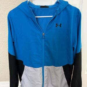 Under Armour Boys Youth Blue, Black, and Gray Utility Jacket